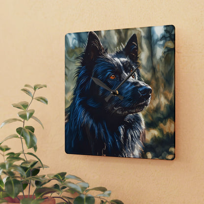 Belgian Sheepdog Wall Clock | Dog Lover Gift | Watercolor Belgian Sheepdog Art | 10.75" Acrylic Clock