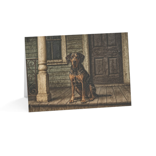 American Leopard Hound Greeting Cards | Dog Lover Stationery | Oil Painting Dog Art | 5x7 Card Set with Envelopes