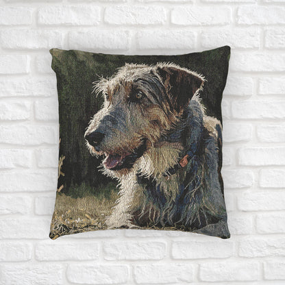 Irish Wolfhound Decorative Woven Pillow – 17" x 18" Dog Lover Home Décor