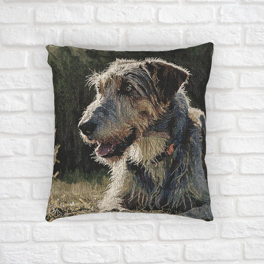 Irish Wolfhound Decorative Woven Pillow – 17" x 18" Dog Lover Home Décor