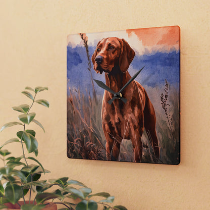 Vizsla Wall Clock – Elegant Dog Lover Gift – Artistic Vizsla Portrait