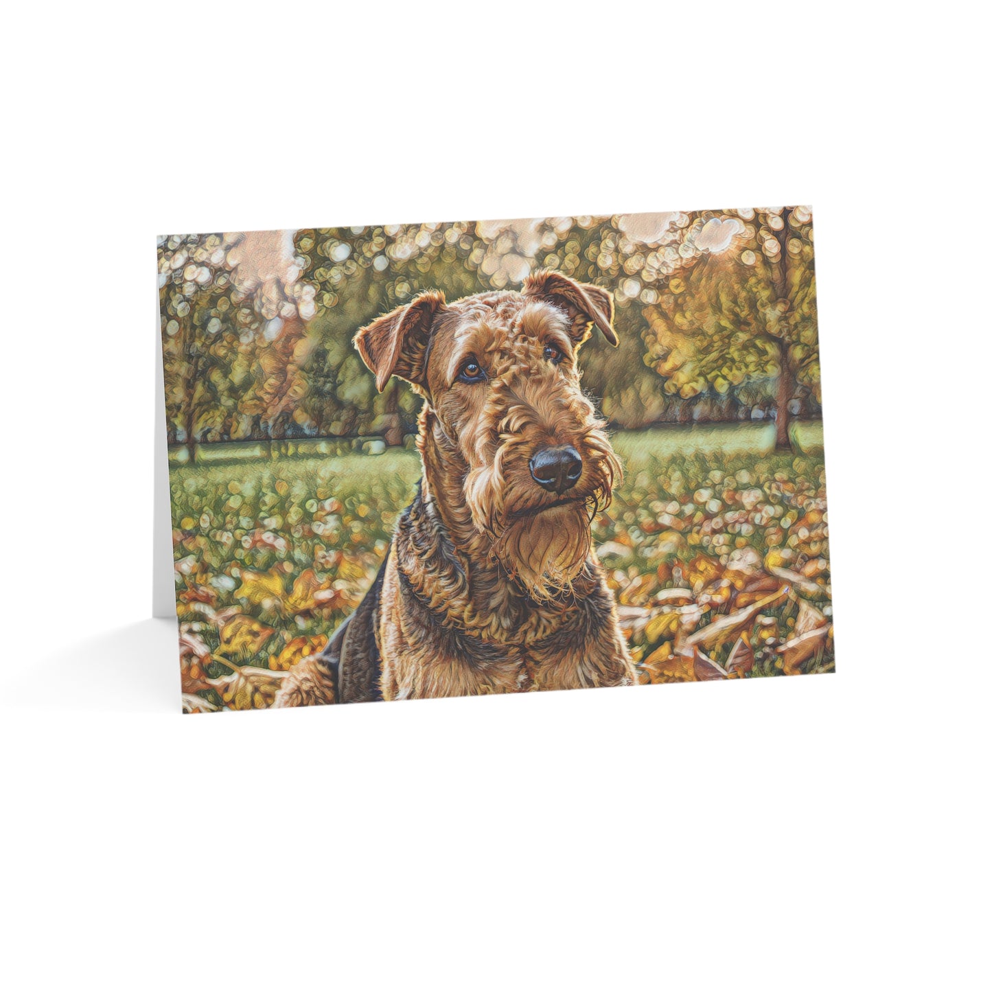 Airedale Terrier Greeting Card Set | Oil Painting Airedale Terrier Dog Lover Gift