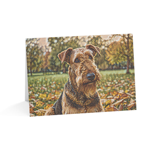 Airedale Terrier Greeting Card Set | Oil Painting Airedale Terrier Dog Lover Gift