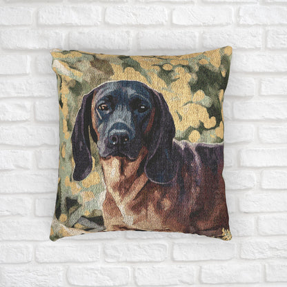 Hanoverian Scenthound Woven Pillow | 17″×18″ Rare Dog Lover Home Accent
