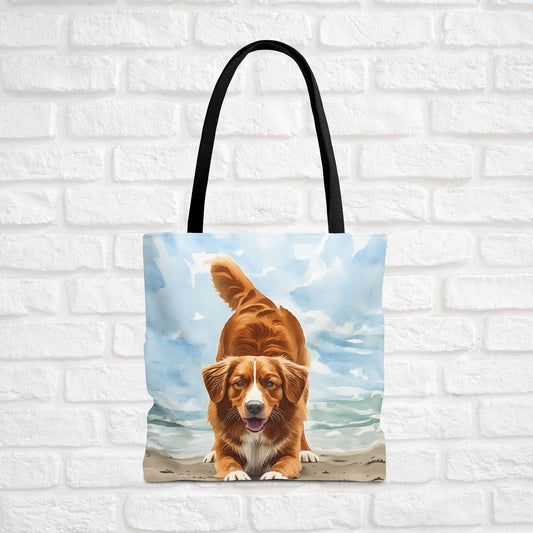 Nova Scotia Duck Tolling Retriever Tote Bag – Vibrant Dog Lover Gift – Watercolor Toller Art