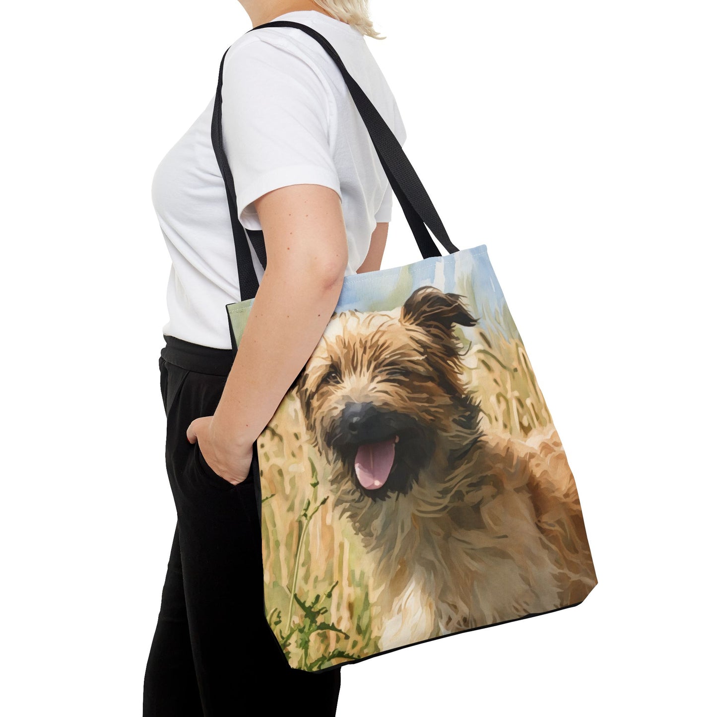 Pyrenean Shepherd Tote Bag – Cheerful Dog Lover Gift – Watercolor Pyrenean Shepherd Art