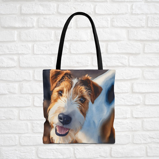 Wire Fox Terrier Tote Bag – Energetic Dog Lover Gift – Artistic Terrier Portrait