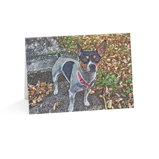 Rat Terrier Greeting Cards – Energetic Dog Lover Stationery – Artistic Rat Terrier Design