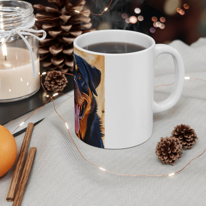 Rottweiler Coffee Mug – Watercolor Dog Headshot | Gift for Dog Lovers