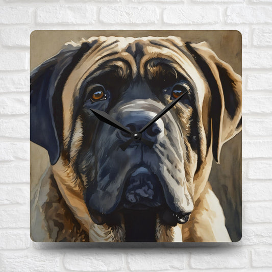 Mastiff Wall Clock – Gentle Giant Home Décor – Watercolor Mastiff Art