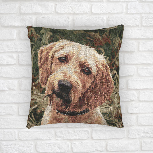 Basset Fauve de Bretagne Pillow | Woven Dog Lover Home Décor | 17x18 Cotton Blend Throw Pillow
