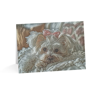 Maltese Greeting Cards – Elegant Dog Lover Stationery – Custom Maltese Photo Art