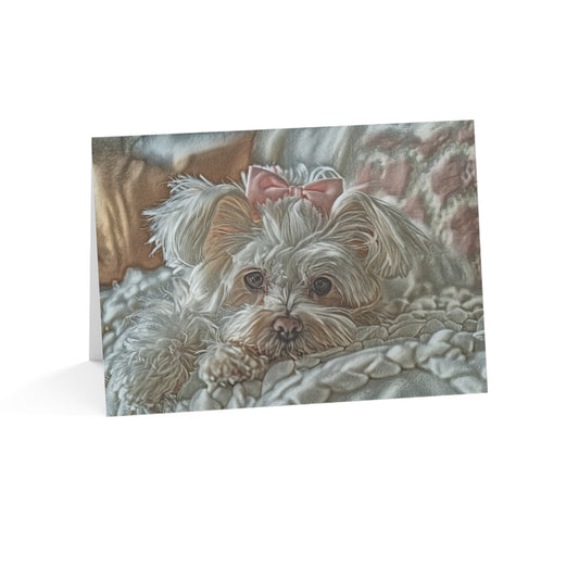 Maltese Greeting Cards – Elegant Dog Lover Stationery – Custom Maltese Photo Art