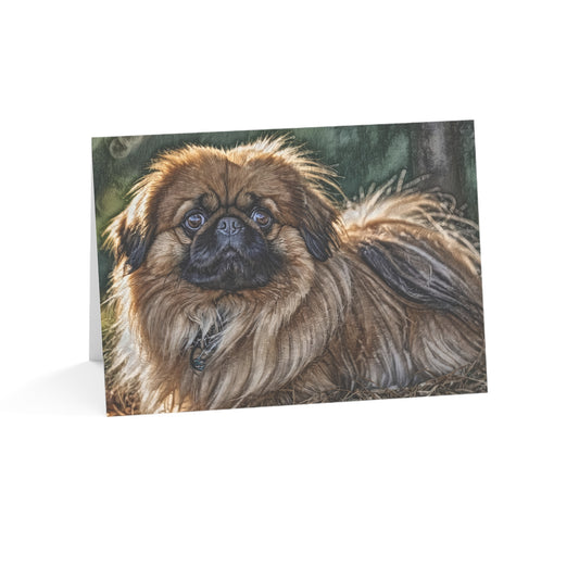 Pekingese Greeting Cards – Royal Dog Lover Gift – Watercolor Pekingese Art (Set of 10, 30, or 50)