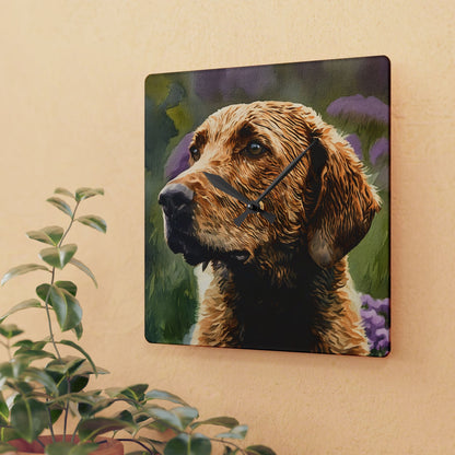 Chesapeake Bay Retriever Wall Clock | Dog Lover Gift | Decorative Acrylic Clock with Retriever Art