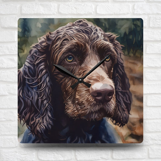 American Water Spaniel Wall Clock | Spaniel Lover Gift | Decorative Acrylic Clock with Dog Art