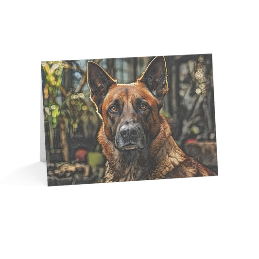 Belgian Malinois Greeting Cards | Dog Lover Stationery | Blank Inside with Envelopes | Sets of 10, 30, 50