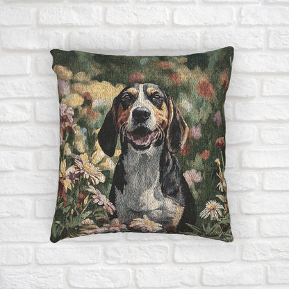 Treeing Walker Coonhound Woven Pillow – Decorative Dog Lover Home Décor – Classic Hound Design