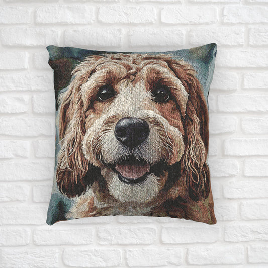 Cockapoo Woven Pillow | Elegant Tapestry Dog Lover Gift