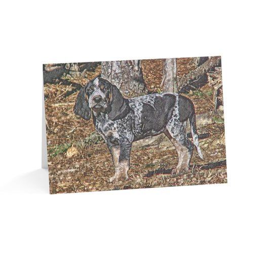 Bluetick Coonhound Greeting Cards | Dog Lover Stationery Set | Blank Note Cards with Bluetick Hound Art