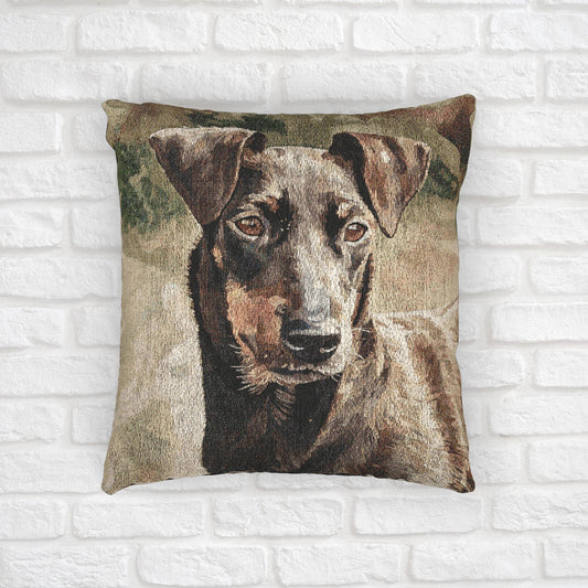 Manchester Terrier Decorative Pillow – Unique Dog Lover Accent – Woven 17"x18" Home Décor