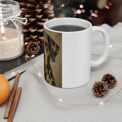 American Leopard Hound Coffee Mug | Unique Dog Lover Gift | Watercolor Leopard Hound Art