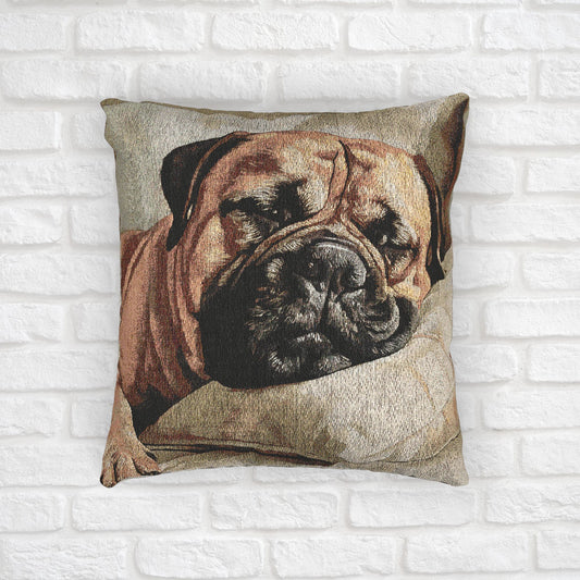 Bullmastiff Woven Decorative Pillow – Dog Lover Home Décor Gift