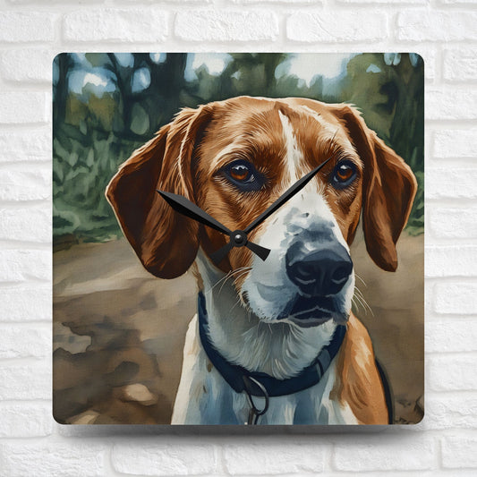 American Foxhound Wall Clock | Elegant Dog Lover Gift | Watercolor Dog Art Home Décor
