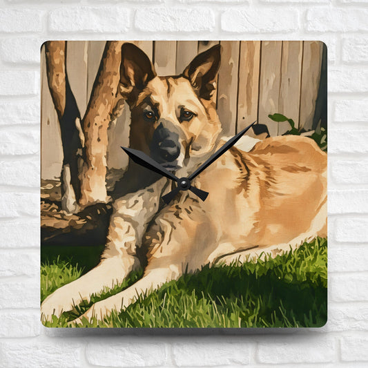 Chinook Wall Clock | Dog Lover Gift | Rare Breed Acrylic Clock with Chinook Dog Art