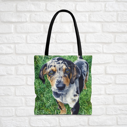 Catahoula Leopard Dog Tote Bag | Dog Lover Gift | Stylish Reusable Canvas Bag with Elegant Catahoula Art