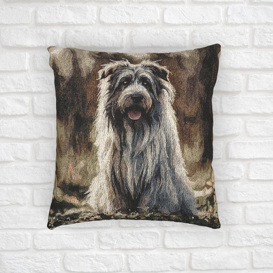 Pyrenean Shepherd Decorative Pillow – Cheerful Dog Lover Home Décor – Watercolor Pyrenean Shepherd Art