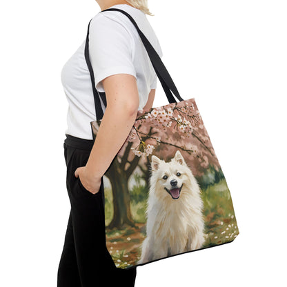 Japanese Spitz Tote Bag – Fluffy & Cheerful Dog Lover Gift