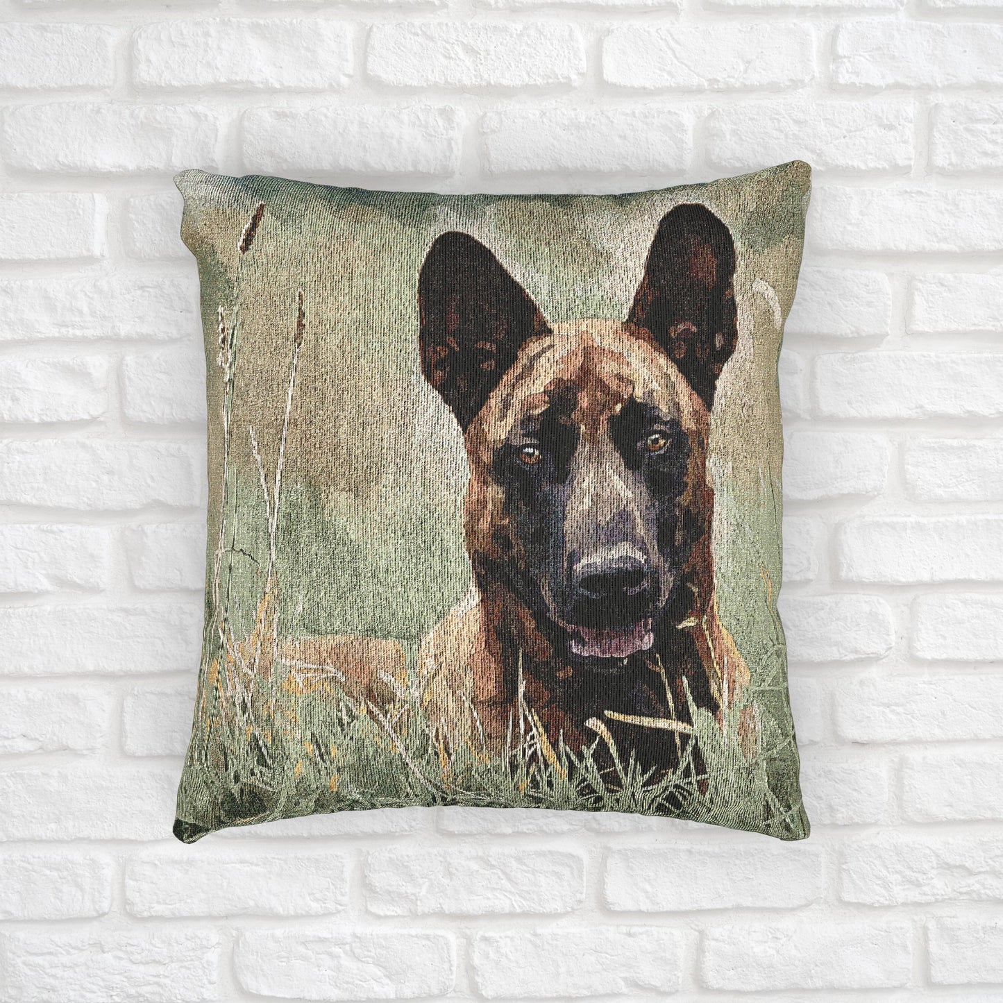 Dutch Shepherd Woven Pillow | Elegant Dog Lover Home Décor | Heirloom-Quality Tapestry Cushion