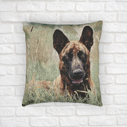 Dutch Shepherd Woven Pillow | Elegant Dog Lover Home Décor | Heirloom-Quality Tapestry Cushion
