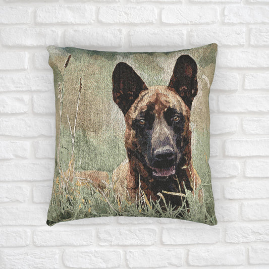 Dutch Shepherd Woven Pillow | Elegant Dog Lover Home Décor | Heirloom-Quality Tapestry Cushion