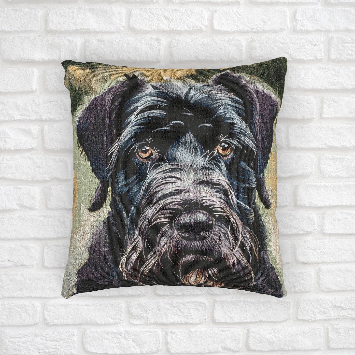 Giant Schnauzer Woven Pillow – Watercolor Dog Lover Décor