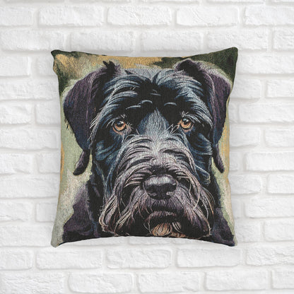 Giant Schnauzer Woven Pillow – Watercolor Dog Lover Décor