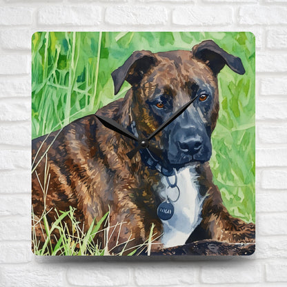 Treeing Tennessee Brindle Wall Clock – Unique Dog Lover Gift – Artistic Breed Design