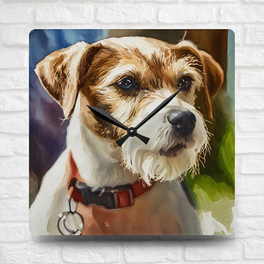 Parson Russell Terrier Wall Clock – Energetic Dog Lover Gift – Watercolor Parson Russell Art