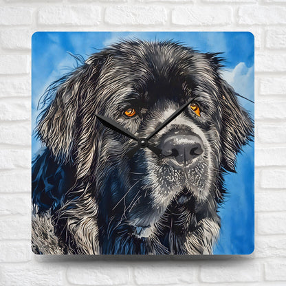 Newfoundland Wall Clock – Gentle Giant Home Décor – Watercolor Newfoundland Art