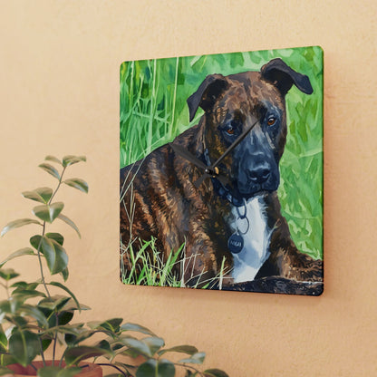 Treeing Tennessee Brindle Wall Clock – Unique Dog Lover Gift – Artistic Breed Design