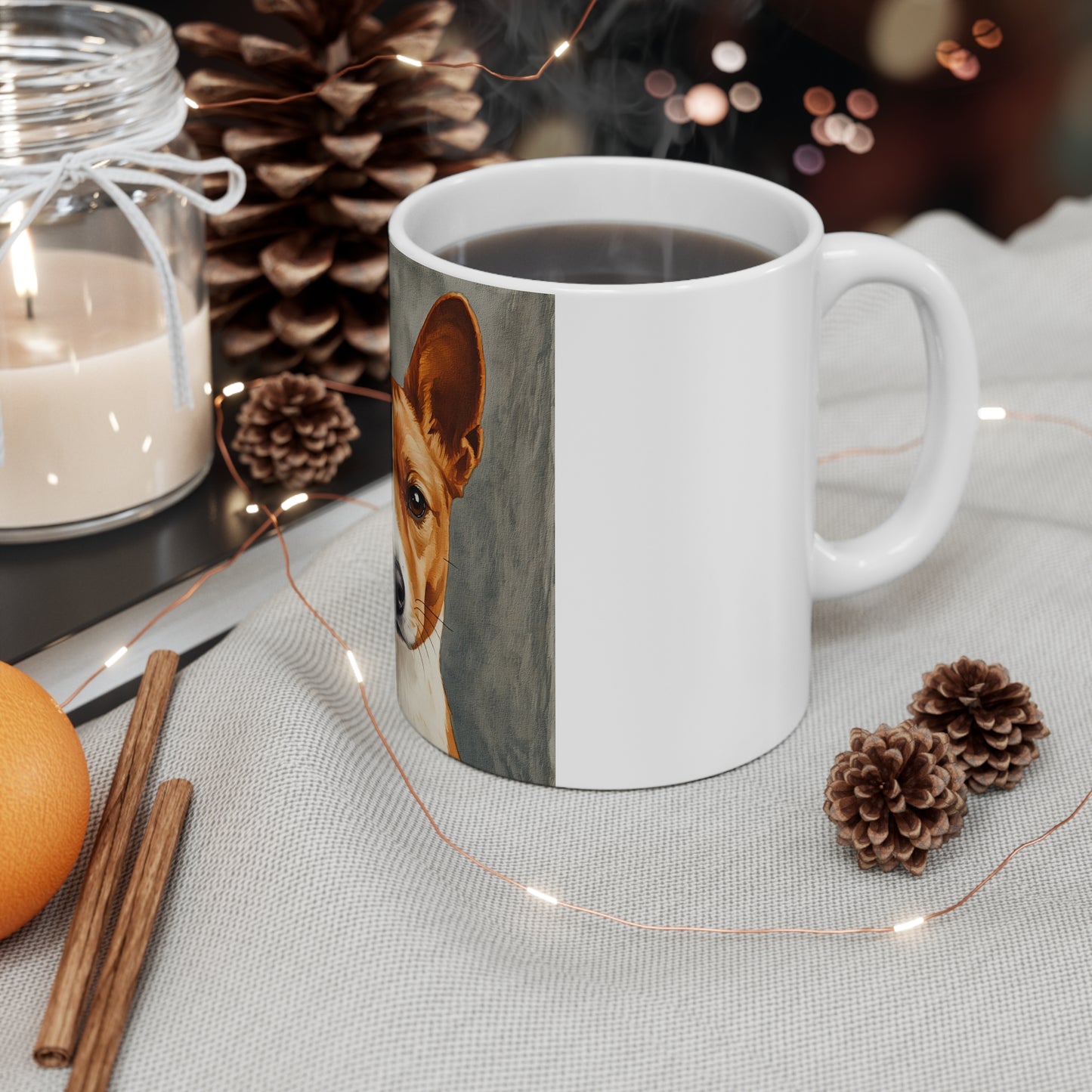 Basenji Coffee Mug | Unique Barkless Dog Gift | Ceramic Dog Lover Cup