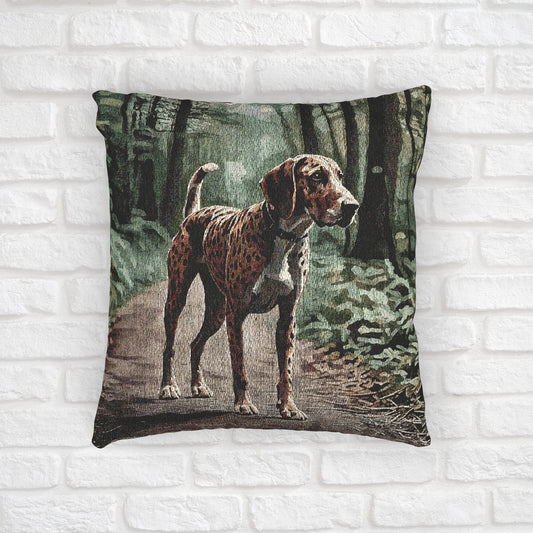 American Leopard Hound Woven Pillow | Dog Lover Gift | Decorative Throw Pillow with Breed Art