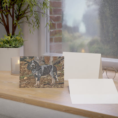 Bluetick Coonhound Greeting Cards | Dog Lover Stationery Set | Blank Note Cards with Bluetick Hound Art