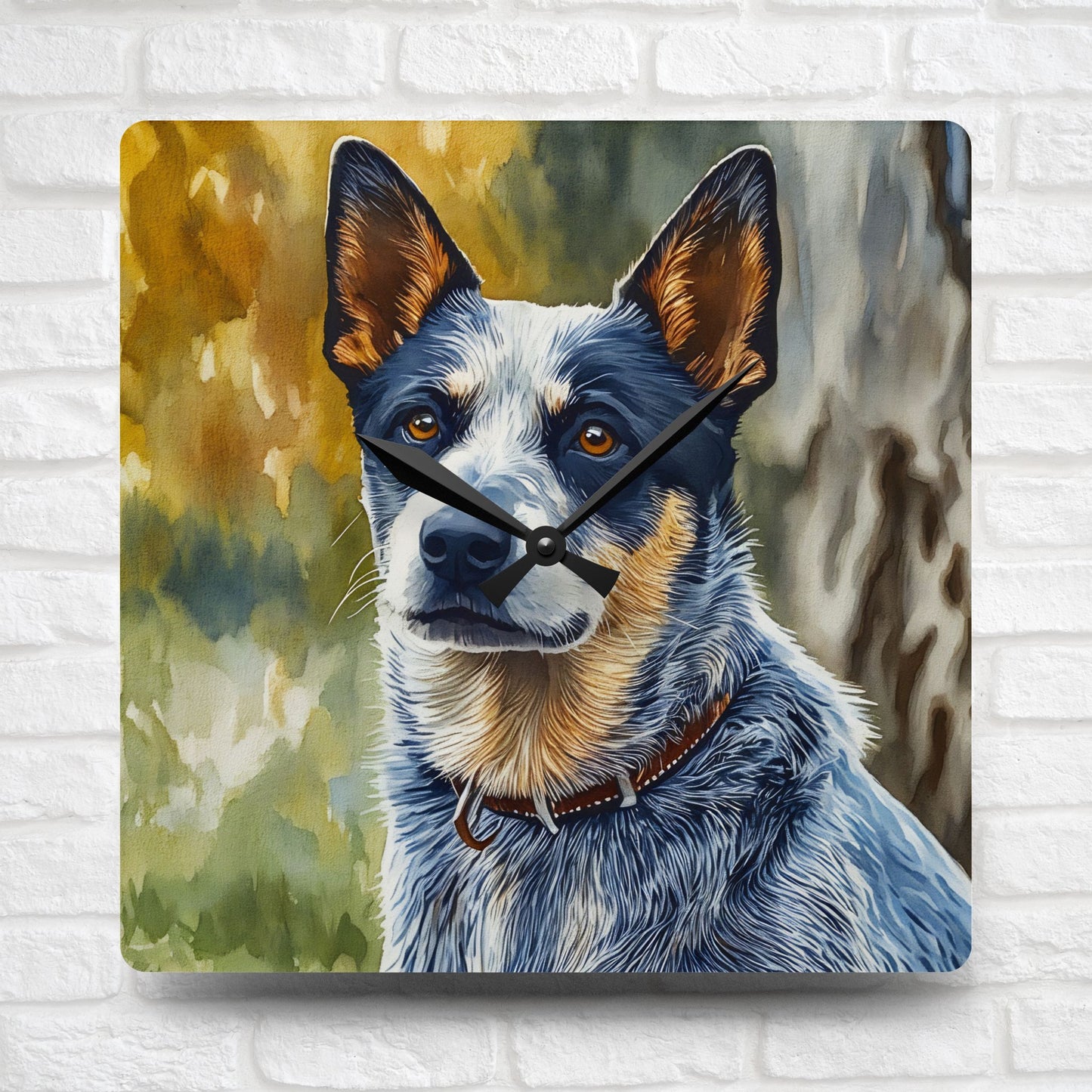 Australian Cattle Dog Wall Clock | Blue Heeler Red Heeler Gift | Acrylic Dog Art Clock
