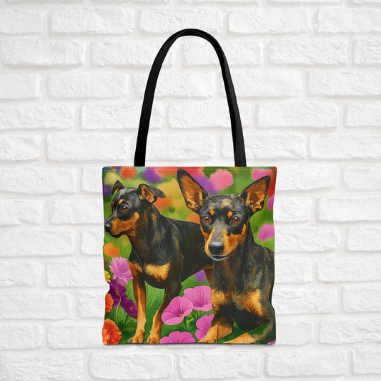 Miniature Pinscher Tote Bag – Confident Dog Lover Gift – Watercolor Miniature Pinscher Art