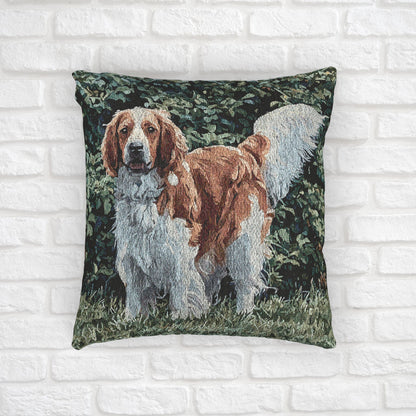Welsh Springer Spaniel Woven Pillow – Dog Lover Home Décor – Classic Spaniel Design