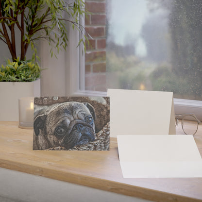 Pug Greeting Cards – Cute Dog Lover Stationery – Artistic Pug Design