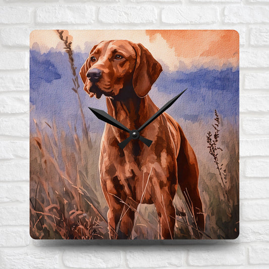 Vizsla Wall Clock – Elegant Dog Lover Gift – Artistic Vizsla Portrait