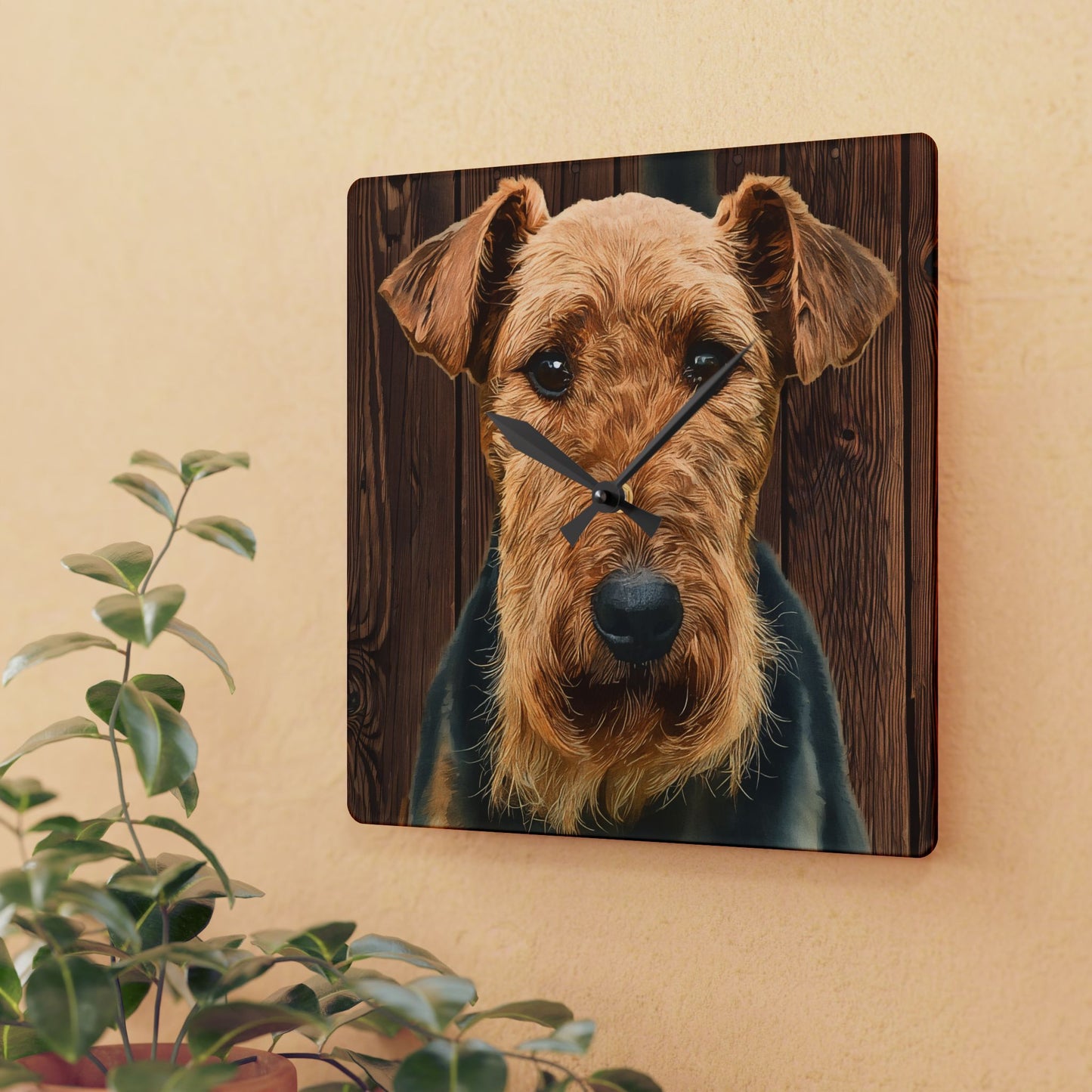 Welsh Terrier Wall Clock – Bold Dog Lover Gift – Artistic Terrier Design